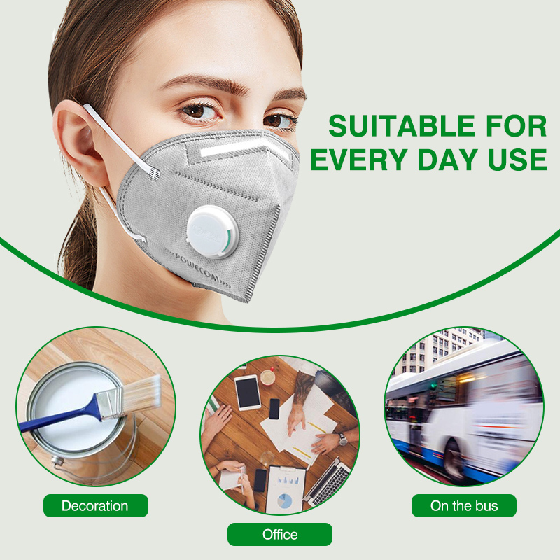 หน้ากาก POWECOM KN95 พร้อมวาล์ - Kn95 Respirator Mask บทวิจารณ์และราคา